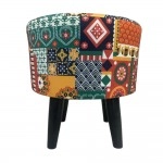 Fabric Pouffe in Multi Colour