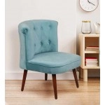 Milano Fabric Slipper Chair in Light Blue Colour