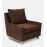 Alma Fabric Full Back Lounge Chair In Chestnut Brown Colour