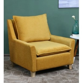 Alma Fabric Full Back Lounge Chair In Yellow Colour