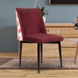 Emil Fabric Dining Chair In Maroon Colour
