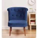 Milano Fabric Slipper Chair in Dark Blue Colour