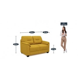Croma Fabric 2 Seater Sofa in Yellow Colour