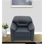 Croma Leatherette 1 Seater Sofa in Dark Blue Colour
