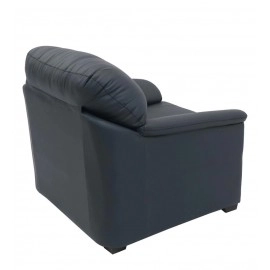 Croma Leatherette 1 Seater Sofa in Dark Blue Colour