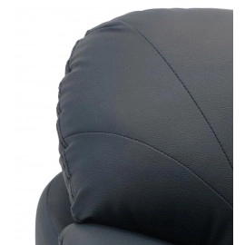 Croma Leatherette 1 Seater Sofa in Dark Blue Colour