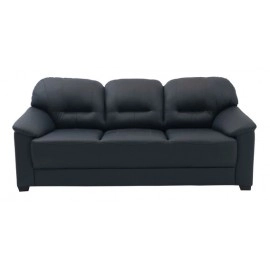 Croma Leatherette 3 Seater Sofa in Dark Blue Colour