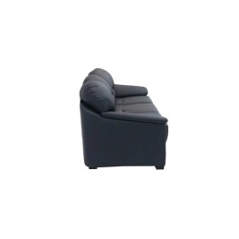 Croma Leatherette 3 Seater Sofa in Dark Blue Colour