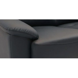 Croma Leatherette 3 Seater Sofa in Dark Blue Colour