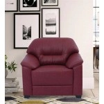 Croma Leatherette 1 Seater Sofa in Cherry Colour