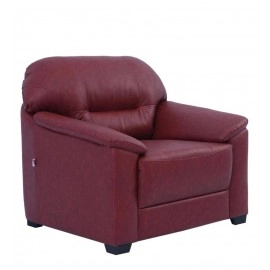 Croma Leatherette 1 Seater Sofa in Cherry Colour