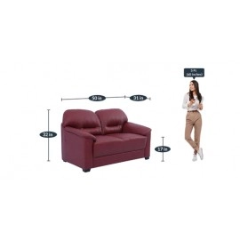 Croma Leatherette 2 Seater Sofa in Cherry Colour