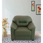 Croma Leatherette 1 Seater Sofa in Olive Green Colour