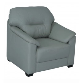 Croma Leatherette 1 Seater Sofa in Grey Colour
