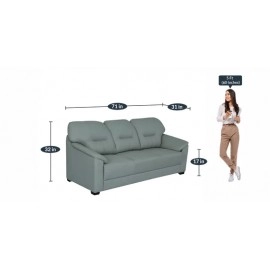 Croma Leatherette 3 Seater Sofa in Grey Colour