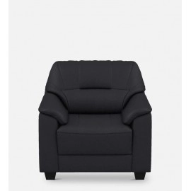Croma Leatherette 1 Seater Sofa in Black Colour