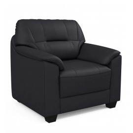 Croma Leatherette 1 Seater Sofa in Black Colour