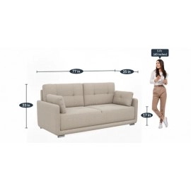 Cedar Fabric 3 Seater Sofa in Beige Colour