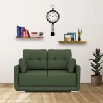 Cedar Leatherette 2 Seater Sofa in Olive Colour