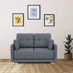 Cedar Leatherette 2 Seater Sofa in Grey Colour