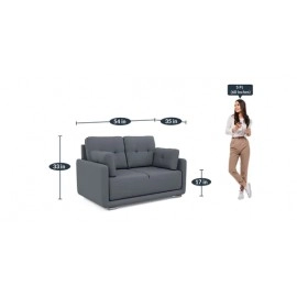 Cedar Leatherette 2 Seater Sofa in Grey Colour