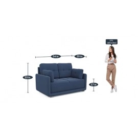 Cedar Fabric 2 Seater Sofa in Blue Colour
