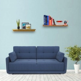 Cedar Fabric 3 Seater Sofa in Blue Colour