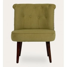 Milano Fabric Slipper Chair in Light Green Colour with Foot Stool