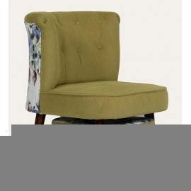 Milano Fabric Slipper Chair in Light Green Colour with Foot Stool