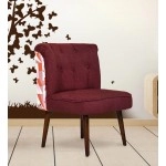 Milano Slipper Chair With Foot Stool In Maroon Colour