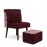 Milano Slipper Chair With Foot Stool In Maroon Colour