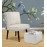 Milano Fabric Slipper Chair in White Colour with Foot Stool