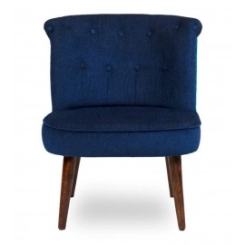 Milano Fabric Slipper Chair in Blue Colour with Foot Stool
