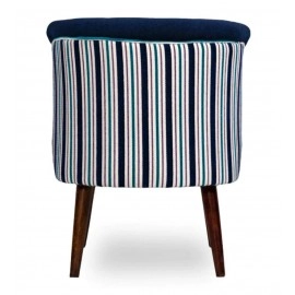 Milano Fabric Slipper Chair in Blue Colour with Foot Stool