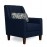 Otis Fabric Lounge Chair in Blue Colour with Foot Stool