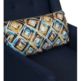 Otis Fabric Lounge Chair in Blue Colour with Foot Stool