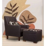 Otis Fabric Lounge Chair in Brown Colour with Foot Stool
