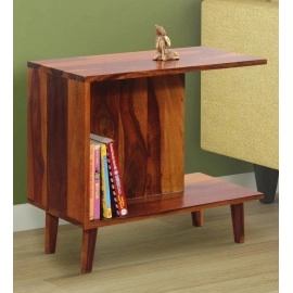 Inge Solid Wood End Table in Walnut Finish