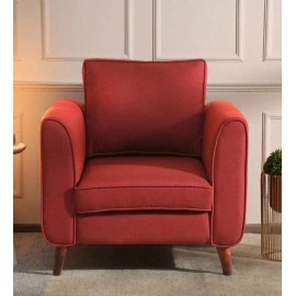 Valerie Fabric 1 Seater Sofa In Garnet Red Colour