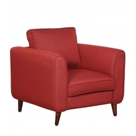 Valerie Fabric 1 Seater Sofa In Garnet Red Colour