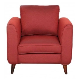 Valerie Fabric 1 Seater Sofa In Garnet Red Colour