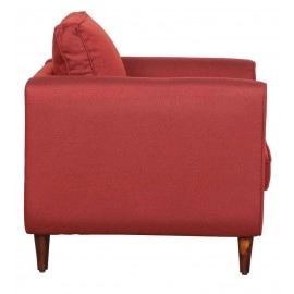 Valerie Fabric 1 Seater Sofa In Garnet Red Colour