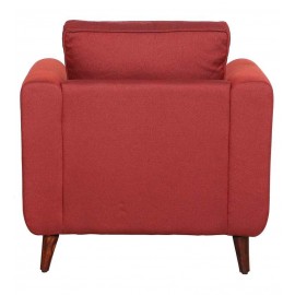 Valerie Fabric 1 Seater Sofa In Garnet Red Colour