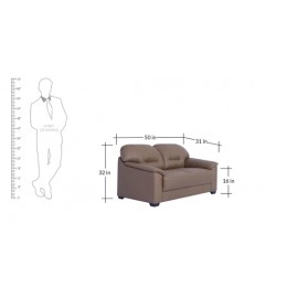 Croma Leatherette 2 Seater Sofa in Tan Brown Colour