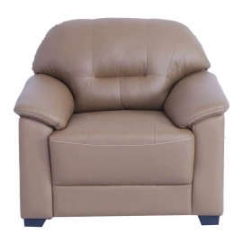 Croma Leatherette 1 Seater Sofa in Tan Brown Colour