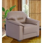 Croma Leatherette 1 Seater Sofa in Tan Brown Colour