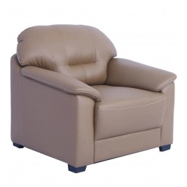 Croma Leatherette 1 Seater Sofa in Tan Brown Colour