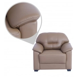 Croma Leatherette 1 Seater Sofa in Tan Brown Colour