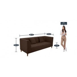Armando Fabric 3 Seater Sofa In Brown Colour