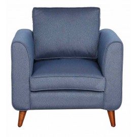 Valerie Fabric 1 Seater Sofa In Blue Colour